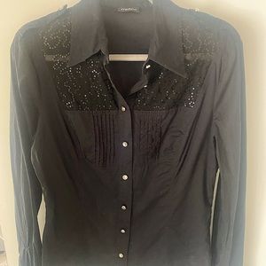 Motivi black tapered & sequined top